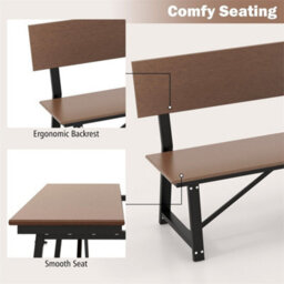 183Cm Outdoor Garden Bench 4-Person Patio Hdpe Bench - thumbnail 4
