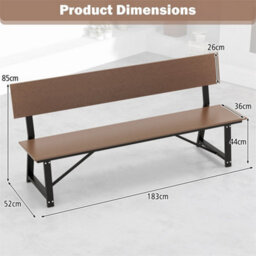 183Cm Outdoor Garden Bench 4-Person Patio Hdpe Bench - thumbnail 2