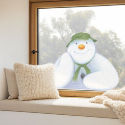 Stickerscape The Snowman Smiling Window Sticker (Large Size ) Christmas Window Decoration Repositionable And Reusable Made In The Uk - thumbnail 4