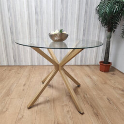 Kosy Koala Round Glass Dining Table Set With 4 Mix Plastic Chairs Dining Room Furniture - thumbnail 3