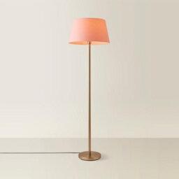 Valuelights Charles Brushed Chrome Floor Lamp With Pink Tapered Shade - thumbnail 6