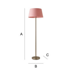 Valuelights Charles Brushed Chrome Floor Lamp With Pink Tapered Shade - thumbnail 8