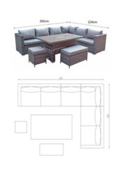 Signature Weave Catalina Wicker Corner Sofa Dining Table With Lift & Ice Bucket - thumbnail 2