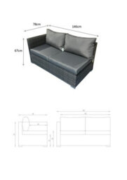 Signature Weave Catalina Wicker Corner Sofa Dining Table With Lift & Ice Bucket - thumbnail 3