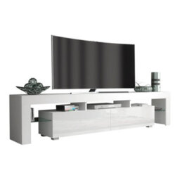Tv Unit 200Cm Modern White With High Gloss Doors - Creative Furniture - thumbnail 7