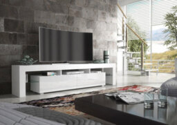 Tv Unit 200Cm Modern White With High Gloss Doors - Creative Furniture - thumbnail 5