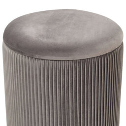 Beliani Set Of 2 Grey Tufted Storage Pouffes With Gold-Tone Base - Round, Compact Seating With Hidden Compartment - thumbnail 5