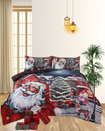 TheWhiteWater Limited Christmas Santa Vibes Xmas Duvet Set 3D Print Polycotton Bedding Set - thumbnail 4