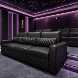 Valencia Pisa Top Grain Nappa 11000 Leather Lounge Sectional U Shape Sofa Black Removable Back Cushions - thumbnail 5