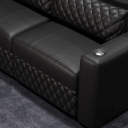 Valencia Pisa Top Grain Nappa 11000 Leather Lounge Sectional U Shape Sofa Black Removable Back Cushions - thumbnail 9