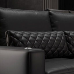 Valencia Pisa Top Grain Nappa 11000 Leather Lounge Sectional U Shape Sofa Black Removable Back Cushions - thumbnail 8