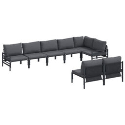 Berkfield Modern Garden Sofa Set 8 Pcs Anthracite Steel