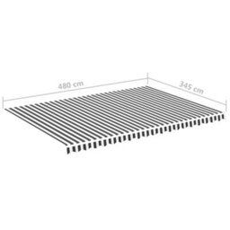 Walplus Replacement Fabric For Awning Garden Sun Shade Canopy Gazebo For Back Door, Porch, Patio Anthracite And White 5X3.5 M - thumbnail 6