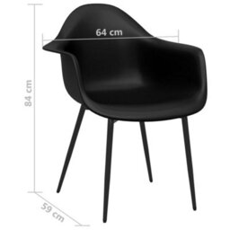 Berkfield Contemporary Dining Chairs 6 Pcs Black Pp - thumbnail 7