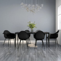 Berkfield Contemporary Dining Chairs 6 Pcs Black Pp - thumbnail 2