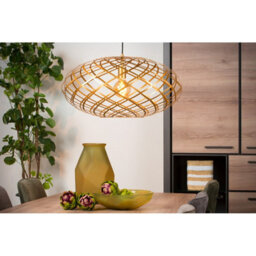 Lucide Wolfram Modern Pendant Light 65Cm - 1Xe27 - Matt Gold, Brass - thumbnail 4