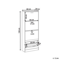 Wyld And Coco Homelux Shoe Storage Cabinet Light Brown With Four Closed Compartments For Hallway (W60 X D24 X H150Cm) - thumbnail 3