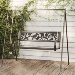 Berkfield Garden Swing Bench 125 Cm Steel And Plastic Black
