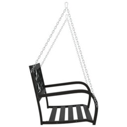 Berkfield Garden Swing Bench 125 Cm Steel And Plastic Black - thumbnail 5