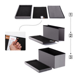 Hnnhome 82X40X40Cm Velvet Pouffe Folding Storage Ottoman Footstool Box Toy Chest With Lid, Foldable Foot Stool Seat (Grey, Large) - thumbnail 4