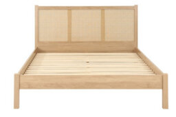 Save On Goods UK 4Ft6 Double Oak Colour Finish Rattan Wood Wooden Bed Frame,bedstead - thumbnail 6