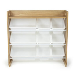 Humble Crew Children's Shelf, Toy Organiser Shelf With 9 Storage Boxes, Natural/white - thumbnail 2