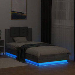 Berkfield Bed Frame With Led Without Mattress Grey Sonoma 100X200 Cm - thumbnail 4