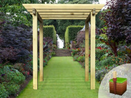 Edecks Heavy Duty Royal Walkway Wooden Garden Pergola With Super Rafters (W 2400mm X D 2400mm) With Bolt Down Anchors (2.1M) - thumbnail 3