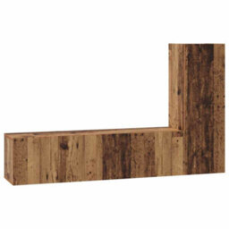 Berkfield Modern Tv Cabinet Set 3 Pcs Old Wood 160 X 30 X 30 Cm Engineered Wood - thumbnail 1