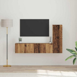 Berkfield Modern Tv Cabinet Set 3 Pcs Old Wood 160 X 30 X 30 Cm Engineered Wood - thumbnail 2