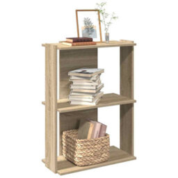Berkfield Bookcase 3-Tier Sonoma Oak 60X30X80 Cm Engineered Wood - thumbnail 1