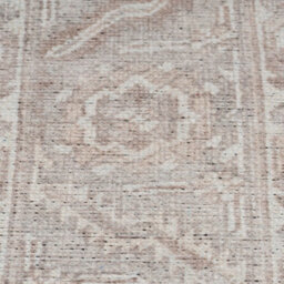 Loomed Neutral Beige Geometric Medallion Anti Slip Washable Runner Rug 60X240Cm - thumbnail 3