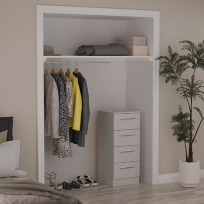 Trent 4 Drawer Bedside Cabinet in Grey Matt (Ready Assembled)