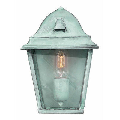 Stylish Outdoor Ip44 Wall Light Sconce With Verdigris Finish For Exterior Use