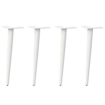 Berkfield Coffee Table Legs Conical Shape 4 Pcs White 30-31 Cm Steel - image 1