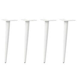 Berkfield Coffee Table Legs Conical Shape 4 Pcs White 30-31 Cm Steel - thumbnail 1