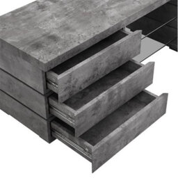 Furniture in Fashion Svenja Tv Stand With Storage For Living Room And Bedroom, 1500 Wide, Led Lighting, Media Storage, Concrete Effect Finish - thumbnail 5