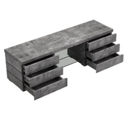 Furniture in Fashion Svenja Tv Stand With Storage For Living Room And Bedroom, 1500 Wide, Led Lighting, Media Storage, Concrete Effect Finish - thumbnail 4
