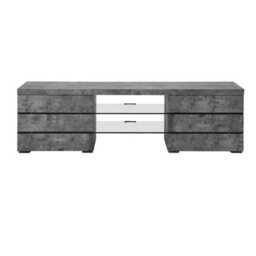Furniture in Fashion Svenja Tv Stand With Storage For Living Room And Bedroom, 1500 Wide, Led Lighting, Media Storage, Concrete Effect Finish - thumbnail 3