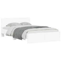 Berkfield Bed Frame With Headboard And Led White 140X190 Cm - thumbnail 5