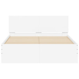 Berkfield Bed Frame With Headboard And Led White 140X190 Cm - thumbnail 7