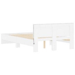 Berkfield Bed Frame With Headboard And Led White 140X190 Cm - thumbnail 9