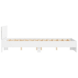 Berkfield Bed Frame With Headboard And Led White 140X190 Cm - thumbnail 8