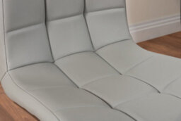 Furniturebox Uk Leonardo Glass And Chrome Metal Dining Table And 6 Elephant Grey Murano Faux Leather Chairs - thumbnail 9