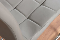 Furniturebox Uk Leonardo Glass And Chrome Metal Dining Table And 6 Elephant Grey Murano Faux Leather Chairs - thumbnail 8