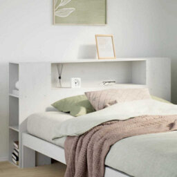 Walplus Headboard With Storage White 135 Cm Solid Wood Pine - thumbnail 1