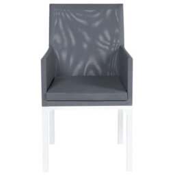 Beliani Set Of 2 Garden Chairs With Cushions Bacoli Fabric Dark Grey - thumbnail 4