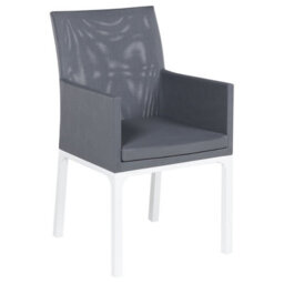 Beliani Set Of 2 Garden Chairs With Cushions Bacoli Fabric Dark Grey - thumbnail 5
