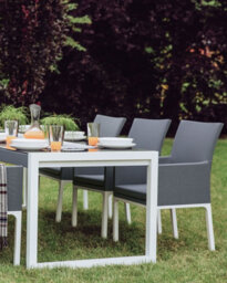 Beliani Set Of 2 Garden Chairs With Cushions Bacoli Fabric Dark Grey - thumbnail 2