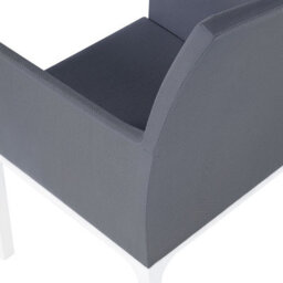 Beliani Set Of 2 Garden Chairs With Cushions Bacoli Fabric Dark Grey - thumbnail 8